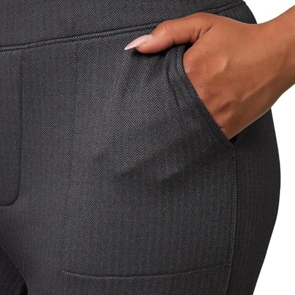 Mondetta Herringbone Straight Leg Pants, Pull On Stretchy Black/Dark Gray XL NWT - Picture 3 of 16